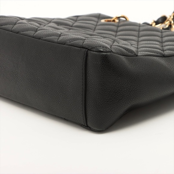 Chanel Matelasse Coco Mark Double Chain Caviar Skin Black - Picture 2 of 8